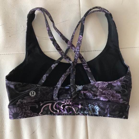 Long line purple floral lululemon sports bra - Picture 2 of 2